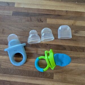 Frida Silicone Teether & Mesh Feeder Set in Blue and Green